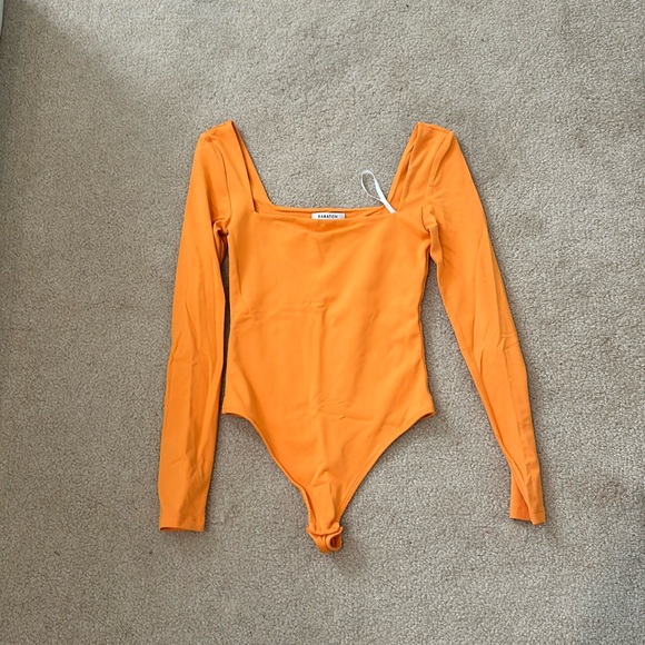 Aritzia Orange Long Sleeve Bodysuit - Picture 1 of 3